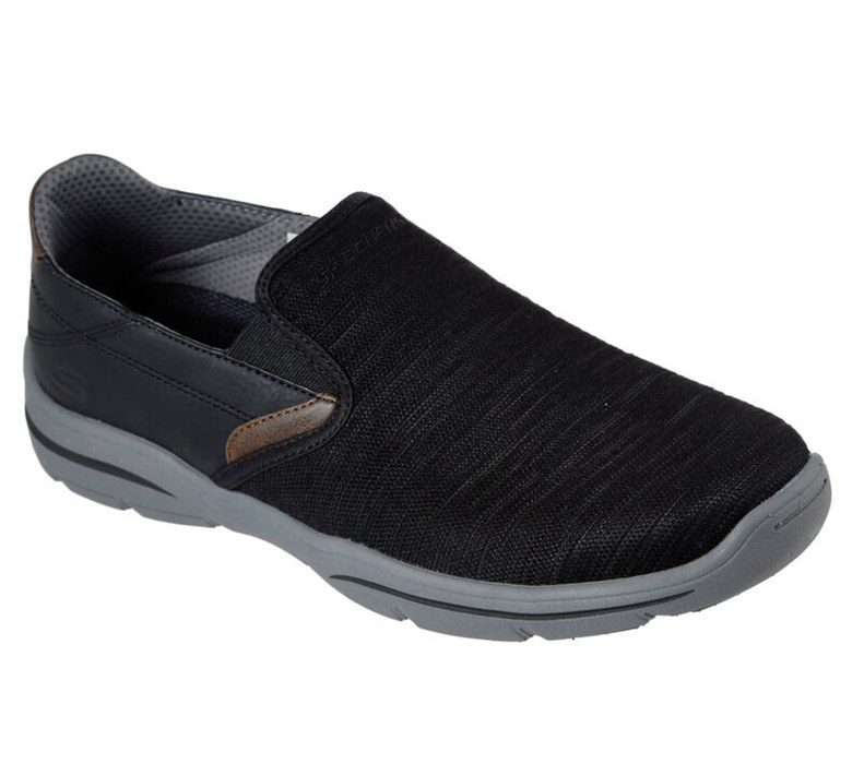 Skechers Herr Svarta Slip On - Relaxed Fit: Harper - Merson - Sverige (PQVNZ-4679)